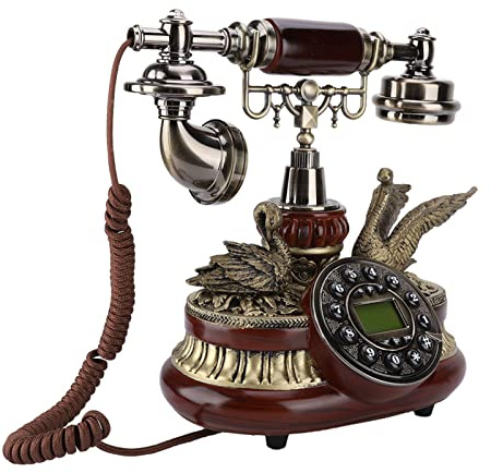 Tomantery Vintage-Retro-Telefon mit Wählscheibe, Antikes Festnetz, FSK/DTMF, Büro, Zuhause, Auto-IP für Klassische Rauschfreie Anrufqualität