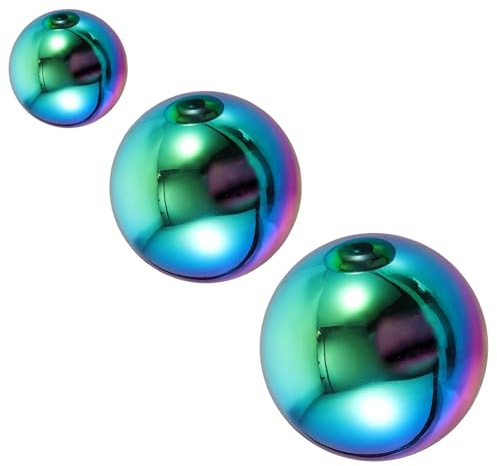 3pcs Stainless Steel Decorative Balls for Indoor Hanging DIY Ornaments | Hollow Design, Lightweight Blue Finish, Easy to Move and Store, Suitable for Indoor and Outdoor Decor