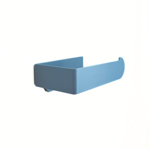 Toilettenpapierhalter blau aus Metall selbstklebend, Made in Germany | Zum Kleben oder Bohren, Selbstklebend, Ohne Bohren möglich, Skandi-Design Pastellblau, Made in Germany