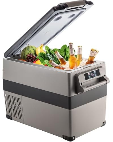 PEIXU 45 L Glacière électrique portable avec compresseur, double tension 12 V-240 V, plage -20 ℃ ~ 20 ℃ pour voiture et camping