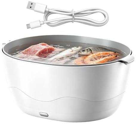 Fruit Washing Machine Double-Layer Waterproof Automatic Cleaning Equipment | Household Fruit Washing Appliance for Home Kitchen Indoor Apartment Sink Counter Cooking