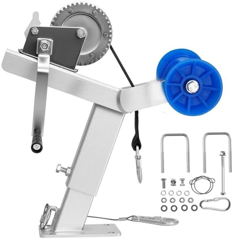 GYKOZY Adjustable Boat Trailer Winch Post, Boat Trailer Winch Stand with Roller, 8m 1200Lbs Ratchet Winch, Universal Boats Parts for Trailer Frames, for Motorboats Fishing Boats Speedboats