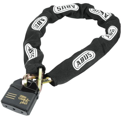 ABUS Schloss-Ketten-Kombi GRANIT™ Power Chain 37RK/80 14KS Black Loop – Kettenschloss für Motorräder und Bootstrailer – ABUS Sicherheitslevel 20