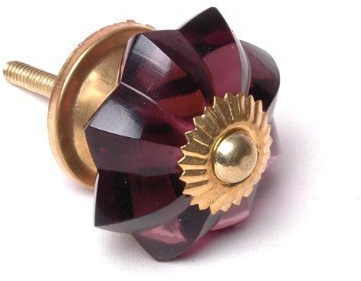 Möbelknöpfe, Glas, antik, rund, Messing-Fassung, 40 mm, 1 Stück