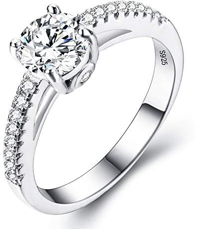 EVER FAITH® 925 Sterling Silber klassisch rund Cut CZ Engagement Ring - Größe 54 (17.2) N06649-2