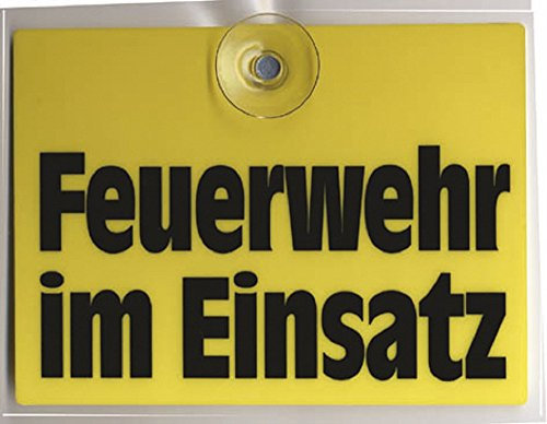 Schild mit Saugnapf - Feuerwehr im Einsatz - 307770 - Gr. ca. 20 x 15 cm