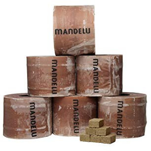 Mandelu Wachsrollen 6 Stück aus 100% Recycling-Wachs mit Anzündwürfeln
