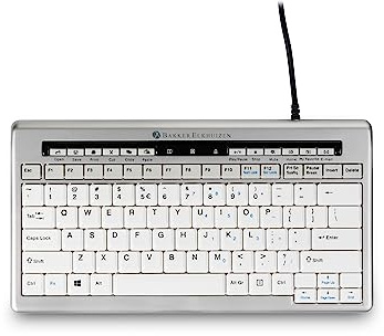 BakkerElkhuizen S-Board 840 Compact Tastatur, US-Layout QWERTY, Kabelgebunden, Hellgrau/Weiß