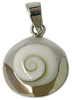 Chic-Net Shivaauge Silberanhänger rund Rand 21 mm glänzend Anhänger 925er Silber Shiva Auge Eye
