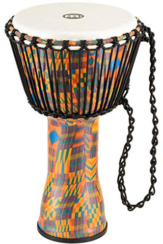 Meinl Percussion Rope Travel Djembe - Mittelgroße Handtrommel - Mit Nylonseilen - Durchmesser 10 Zoll - Kunststoff, Mehrfarbig (PADJ2-M-F)