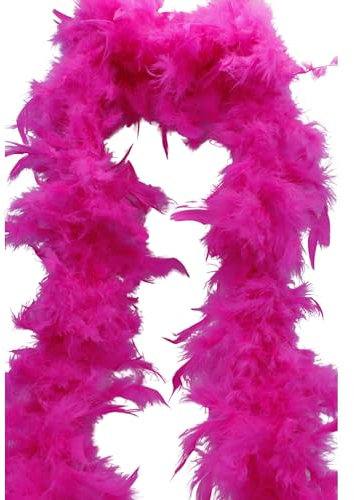 UV FLOOR - Boa En Plumes Fluo - Qualité Premium - Accessoire Fluorescent - Fête - Déguisement - 1m80 - Rose Fluo