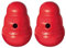 Kong Wobbler Hundespielzeug, Leckerlis und Futterspender, Rot, Größe S (2er-Pack)