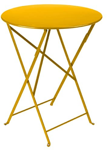 Fermob runder Stehtisch in der Farbe Honig-Gold, aus der Kollektion Bistro mit einem Durchmesser von 60 cm, 024573