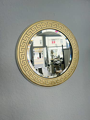 Medusa Spiegel Mäander Style 3D Relief Wandrelief Bild Wandbild Figurenspiegel 6604 Gold 46x46cmcm Spieglein