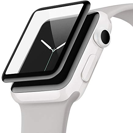 Belkin ScreenForce UltraCurve-Displayschutzfolie (für die Apple Watch der Serie 2, 42 mm, vollflächiger Schutz mit abgerundeten Kanten, echtes Glas, kratzfest) schwarz