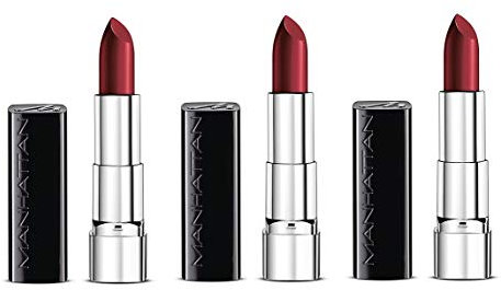 Manhattan Moisture Renew Lipstick, cremiger Lippenstift, feuchtigkeitsspendend, intensiv, langanhaltend (3er Pack) (600 Diva Red)