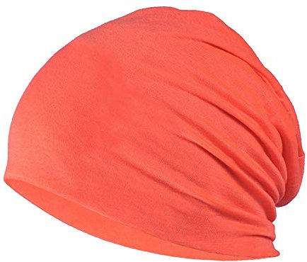 YOFASEN Slouchy Beanie Mütze - Chemo Cancer Kopfbedeckung aus Baumwolle Schlafmütze Turban Kopfbedeckung Strecken Muslimisches Kopftuch für Frauen Männer, Orange, One size