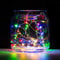 Annefly 2 Pack Battery Operated 2M 20 LED Silver Wire Fairy String Lights Firefly Lights DIY Decoration for Bedroom Jars Christmas Wedding Party Festival Indoor Outdoor Camping (Multicolour, 2m 2pack)