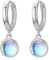 Mädchen Creolen Ohrringe 925 Sterling Silber Mondstein Klein Creolen für Damen Ohrringe Kreolen Geschenk für Mädchen