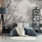 XiuTaiLtd Wald Fototapete Baumkronen im Himmel Natur Klebebilder für die WandTapete schwarz weiß Wall-Art -350x256 CM
