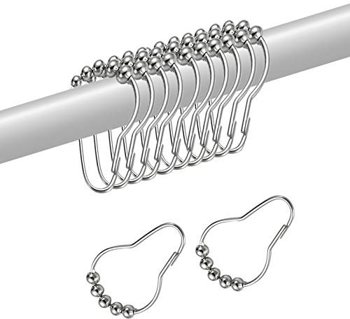 ValueHall Duschvorhangringe Edelstahl 24 Stück Duschringe Duschvorhang Haken mit Gleitsystem Für Duschstange V1A04