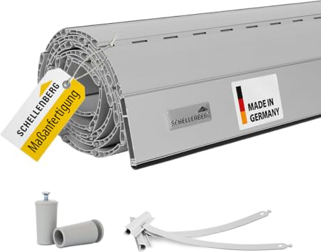 Schellenberg Rollladen Maßanfertigung System Mini PVC grau 120x160cm | Rollladenpanzer nach Maß in verschiedenen Farben & Maßen auswählbar, Rolladensystem, Kunststoff Rollo, Fenster Rolladen