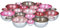 levandeo Teelichtschale 30x30cm Metall Pastell Pink Rosa Schale Teelichthalter Windlicht Kerzenhalter