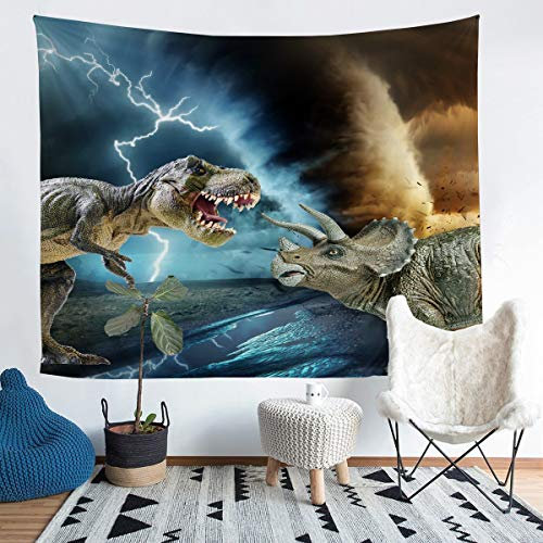 Jungen Dinosaurier Wandteppich 130x150cm Dschungeltiere Muster Wandbehang Dinosaurier Welt Tapisserie Naturbeleuchtung Tierwelt Stil Wandtuch Dekorativ
