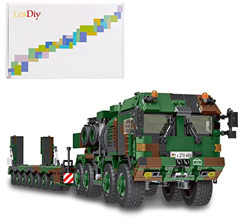 Onenineten Technic Transporteur de Char Jeu de Construction, Modèle de Militaire Camion à Collectionner, 1912+ Pièces Blocs de Construction Compatible avec Lego Technic