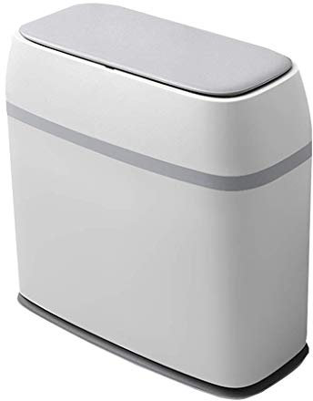 MHBGX Poubelle, Poubelle Portable Cuisine, Presse Ultra-Mince Chambre À Coucher Rectangulaire Moderne Bureau de Séjour,Gris