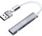 USB C Hub,Vunvooker 4 Ports Mini USB Dongle with USB C to USB Adapter,USB C Expander Hub for Laptop(3 USB2.0,1 USB3.0),Ultra Slim Portable Data Hub for MacBook Pro/Air,iMac,Surface Pro,XPS,PC(Grey)