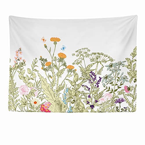 Ulticool - Wandteppich Tapestry Dekoration Wohnung - Natur Blumen Retro Vintage Eco - 200 x 150 cm groß - Wandtuch Wandbehänge - Accessoires für Schlafzimmer Wohnzimmer Kinderzimmer