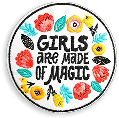 BPA Aufnäher Patches Blumen,Patches zum Aufbügeln,Bügel Patches,Flicken zum Aufbügeln-Girls are made of magic