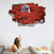 Kuletkear Hund 3D Wanddurchbruch Wandtattoo Pflanze Mädchen Wandaufkleber 50 cm x 75 cm Junge Wandsticker Wanddeko Selbstklebend Vinyl Wandbild für Wohnzimmer Schlafzimmer Flur Kühlschrank