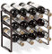 Wine Rack Metal Stackable Bottle Rack for 12 Bottles for Basement, Bar and Storage Space, Sturdy Modular Expandable Bottles and Wine Storage (3 T