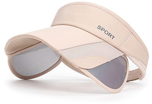 TAGVO Visière Femms, Respirant Anti-UV Casquettes Visières avec Bord Rétractable Casquette Visières Visières de Soleil Femmes Filles pour Golf Tennis Running Cyclisme Activités Extérieures