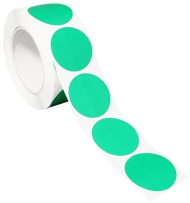 SPRINTIS Klebepunkte 40 mm, dunkelgrün, 1000 Stück Markierungspunkte selbstklebend auf Rolle, Punkte Aufkleber aus Papier für Büro und Lager