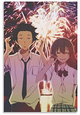 A Silent Voice Anime Manga Poster für Schlafzimmer Ästhetik Bild Druck Leinwand Gemälde 20 x 30 cm Unframe