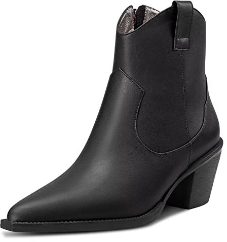 Castamere Donna Basso Gattini Tacco Heel Chiusa a Punta Stivaletti Slip-on Classico Dress da Matrimonio Ufficio Equitazione Stivali Nero 42 EU
