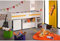 Homeline Parisot Hochbett mit Schreibtisch Set Möbel Kinderzimmer Weiß Megeve Holz Reverse