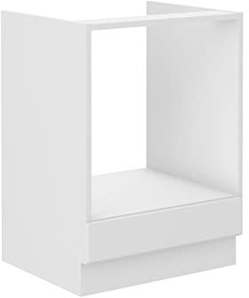 Mirjan24 Küchenschränke Retroline Unterschrank Hängeschrank Spülenunterschrank Herdumbauschrank Eckunterschrank Backofenschrank Küchenzeile (Weiß, Herdumbauschrank 60 D-GAZ BB)