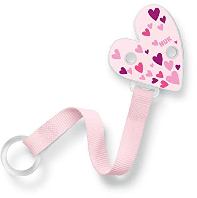 NUK Dummy Strap per tutti i ciucci con e senza anello, 1 pezzo cuore rosa