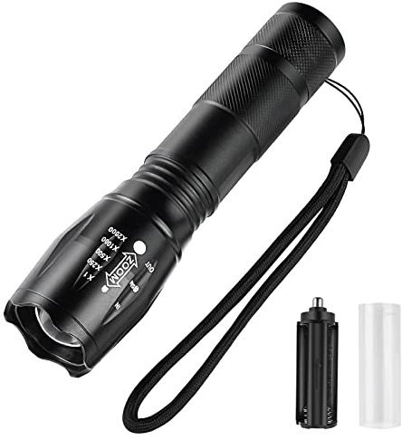 Firschoie Lampe torche LED Ultra Puissante, Lampe de Poche mit Tactique Étanche, zoomable led flashlight,5 Modes, Flashlight à piles pour le Camping, Le Plein Air, Les Urgences, La Randonnée