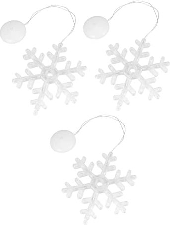 OSALADI 3 Stücke Schneeflocke Saugnapf Licht Xmas Party Liefert Leuchten Weihnachtsschmuck Weihnachten Schneeflocke LED Licht Winter Wohnkultur Hause Fenster Licht Weihnachten Sauger