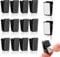 Grevosea 15 Piece Self Adhesive Tapestry Wall Clips for Hanging Rectangle Sticky Spring Photo Picture Hanger for Home Office Poster Photo Paper Flag Hanger (Black)