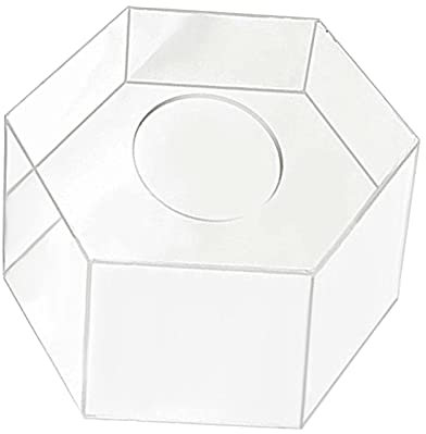 JISADER Befüllbarer Acryl Tortenständer Transparenter, Hexagon Tortenständer, Kuchen Dessert Display Serviertablett, Klarer Kuchenständer Cupcake Riser für Geburtstag, Durchmesser 20 cm