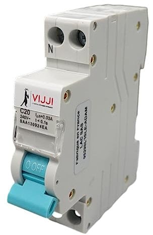 Carré Rouge - Disjoncteur Différentiel Vijji 2P 20A 30mA de Type A Spécial Chargeur Mobile pour Prises Renforcées, Courbe C, IP20 - Fabrication Française