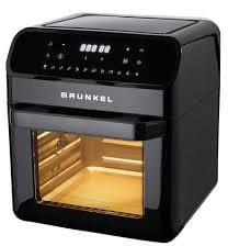 Grunkel - Freidora aire 12L - Air Fryer BLACK FRYER OVEN - 12 programas. Panel control digital a color Multifunción y ventanal visualización retroiluminada. Temporizador 60 minutos (Negro)