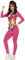 FIESTAS GUIRCA 90er Jahre Roller Girl Karneval Kostüm Damen – Rosa Püppchen 80er Jahre Outfit Damen – Rollschuh 80er Trainingsnzug Damen Größe S 34-36