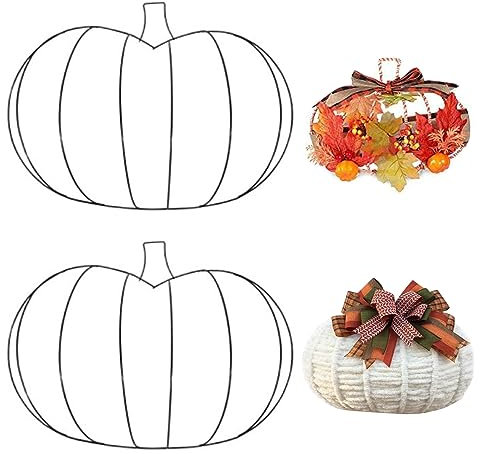 Forma di ghirlanda di zucca 2 pezzi in metallo filo ghirlanda di zucca giardino floreale cornice di metallo arte metallico di in tutti i santi decorazioni